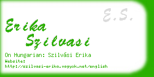 erika szilvasi business card